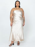 Princess Polly Square Neck  Haley Maxi Dress Champagne Curve