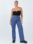 Princess Polly Mid Rise  Theore High Waisted Mom Jean Mid Wash Denim