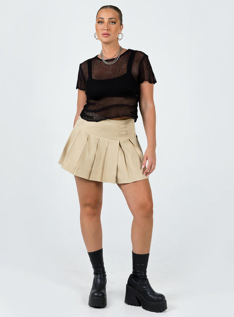 product Princess Polly Three Fourth Sleeves Crew Neck  Zeder Sheer Top Black