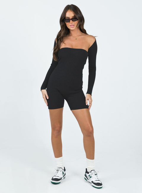 Set Ribbed material Strapless romper Long sleeve bolero