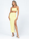 Matching set Textured waffle material  Glitter detail  Crop top  Adjustable shoulder straps  High waisted midi skirt  Invisible zip fastening at back  High side slit 