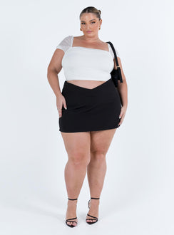 product Princess Polly Sleeveless Asymmetric Neckline  City Lights Crop Top White Curve