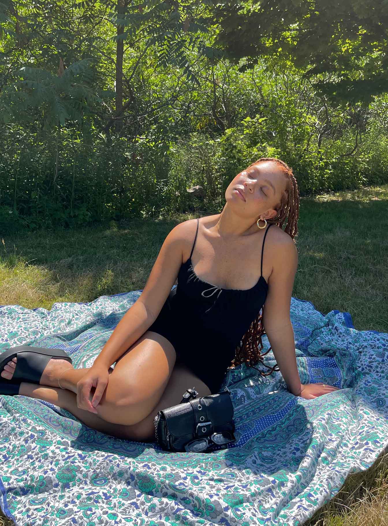 front view of model wearing Princess Polly Slow Dancing Mini Dress Black Sweetheart Neckline 