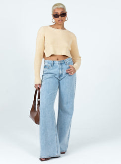 Cooley Sweater Cream Princess Polly  Cropped 