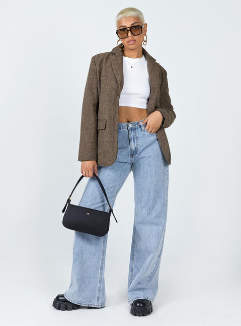 Blazer  100% polyester  Stripe print  Lapel collar  Button front fastening  Faux chest pocket  Twin hip pockets  Satin lined 