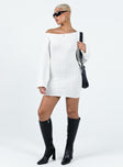 product Princess Polly Crew Neck  Santorini Knit Mini Dress White