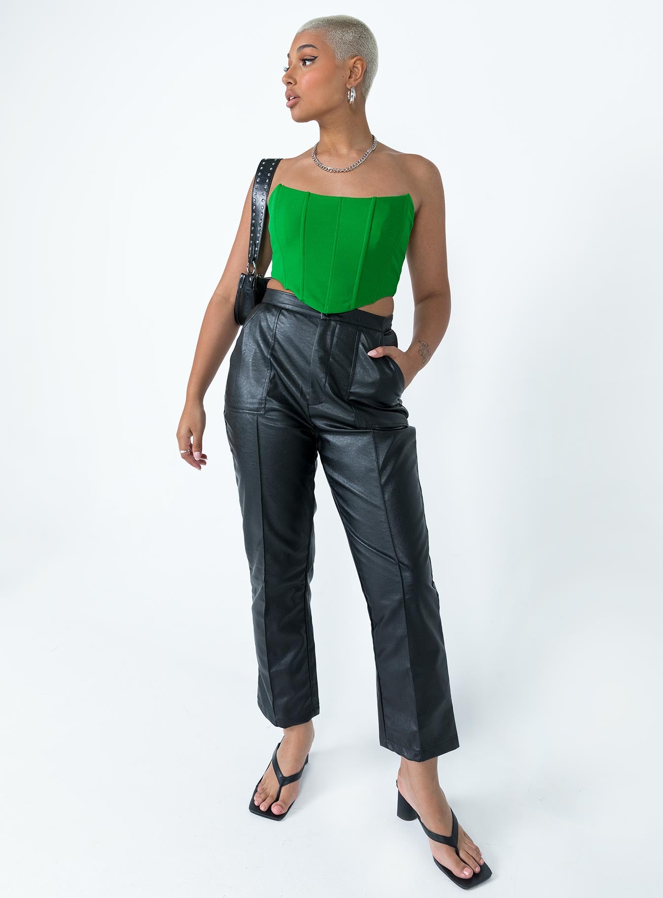 product Princess Polly Sleeveless Square Neck  Carlie Top Apple Green