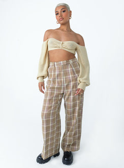 Miller Knot Front Sweater Cream Princess Polly  Cropped 