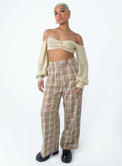 Miller Knot Front Sweater Cream Princess Polly  Cropped 