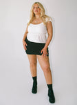 Front view of model wearing  front Princess Polly Short Sleeves High Neck  Seacrest Top White Curve