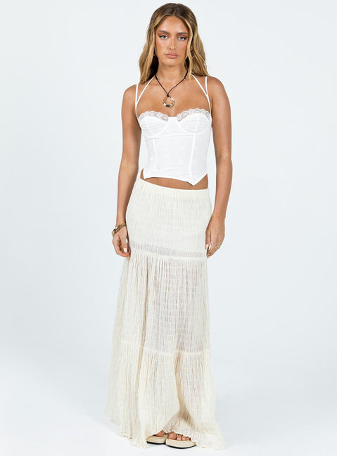 product Princess Polly Sleeveless Square Neck  Luvan Lace Corset Top White