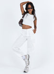 Princess Polly high-rise  Mckee Pants White