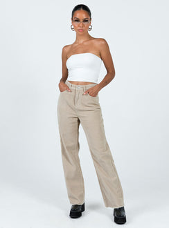 product Princess Polly High Waisted  Kalinda Jeans Beige Cord