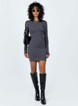 product Princess Polly High Neck  Analisa Long Sleeve Mini Dress Slate