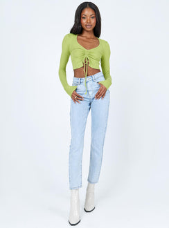 front view of model wearing Princess Polly Taranto Skinny Denim Jeans Low Rise Jeans 