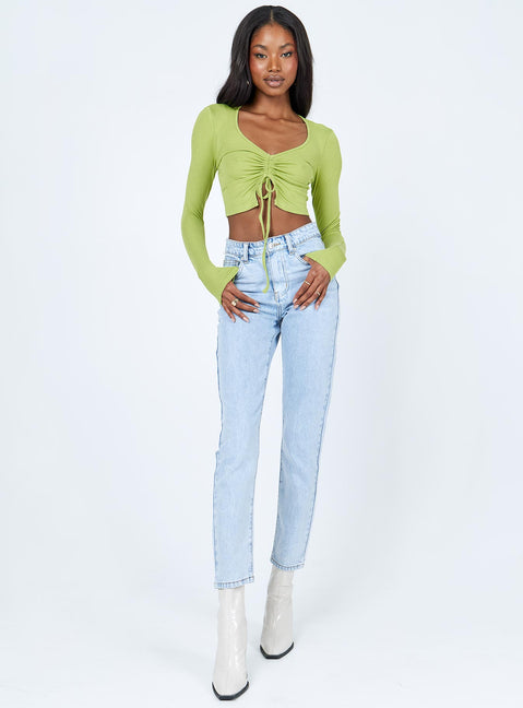 front view of model wearing Princess Polly Taranto Skinny Denim Jeans Low Rise Jeans 