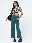 front view of model wearing Princess Polly Shaun Pants Forest Green 