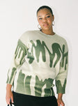 Katie Oversized Sweater Green Curve Princess Polly  regular 