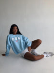 USA Oversized Crewneck Sweatshirt Blue Princess Polly  regular 