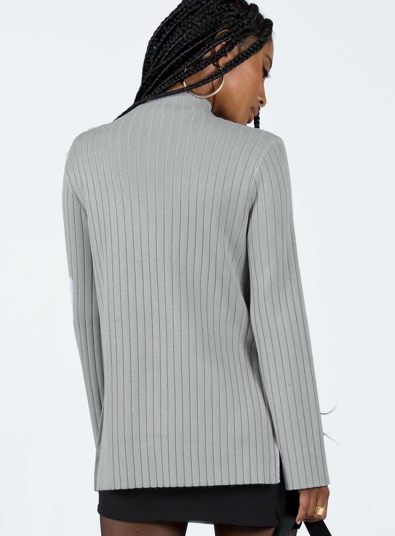 Allen Ribbed Sweater Grey Princess Polly  long 