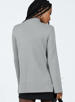 Allen Ribbed Sweater Grey Princess Polly  long 