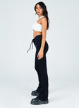 side view of model wearing Princess Polly Imogen Pants Black 