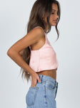 side view of model wearing Princess Polly Amalia Top Pink 