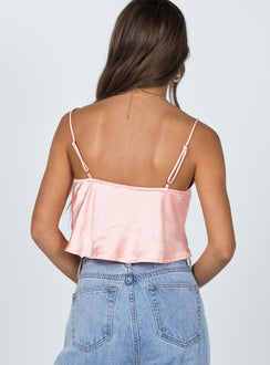 back view of model wearing Princess Polly Amalia Top Pink 