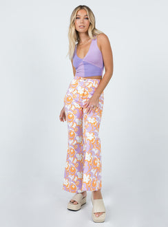 back view of model wearing Princess Polly Faiyaz Top Purple / Lilac 