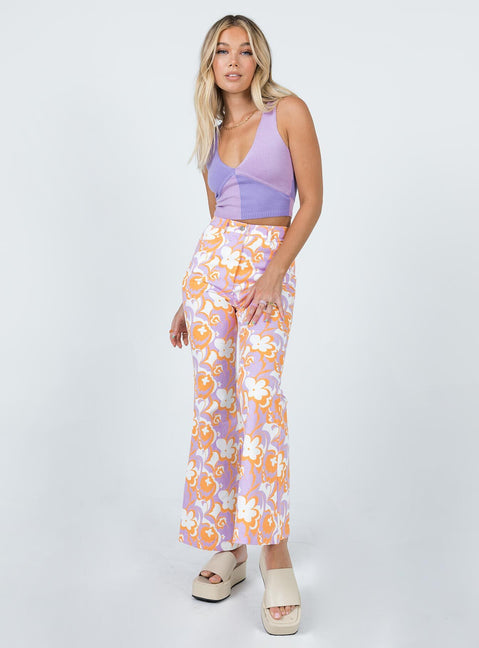 back view of model wearing Princess Polly Faiyaz Top Purple / Lilac 