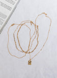 Plazzo Necklace Set Gold