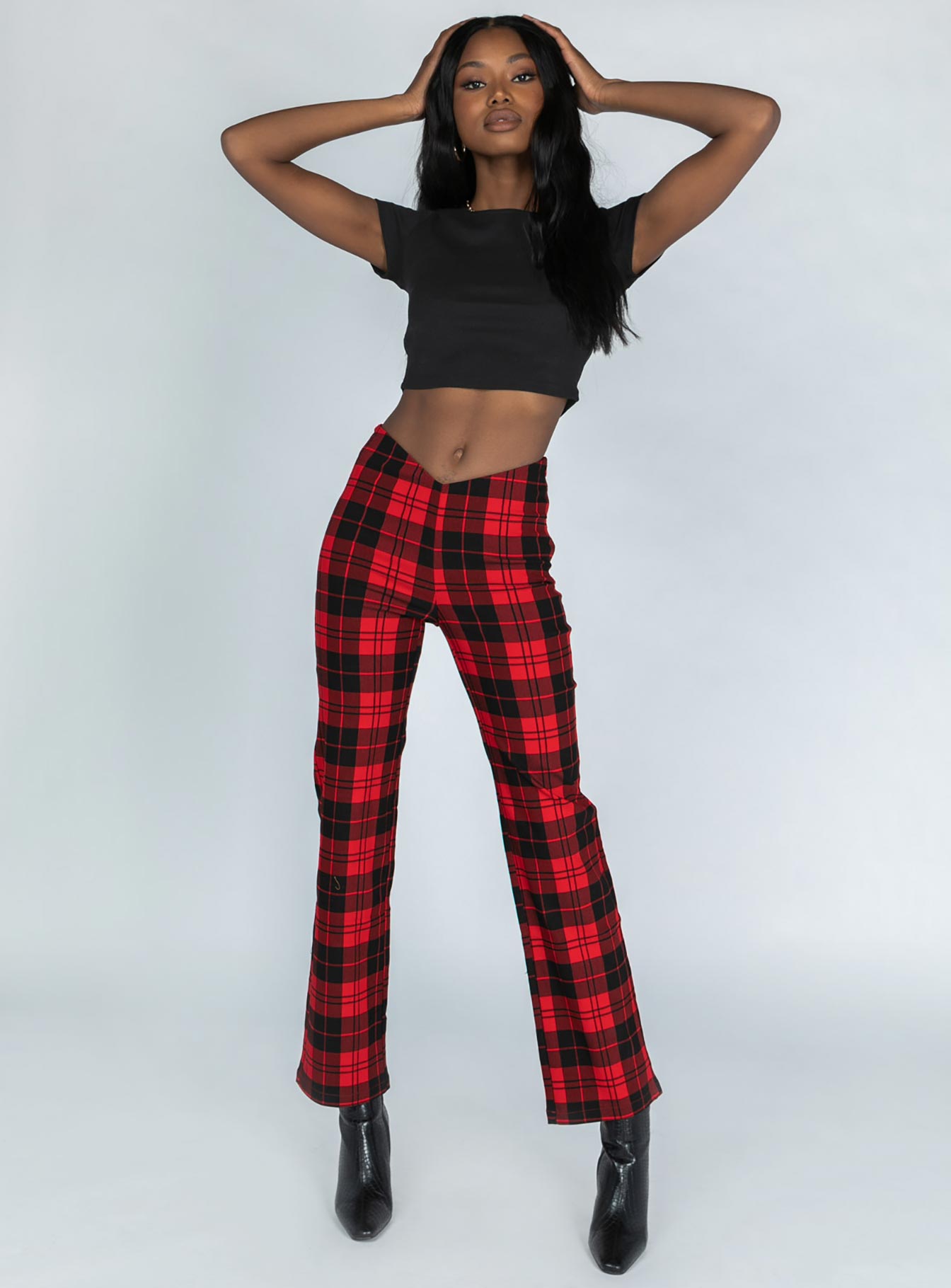 product Princess Polly Low Rise Pants Low Rise Pants High Waisted Pants  Zara Pant Red Check