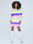 front view of model wearing Princess Polly Cara Mini Dress Stripe 