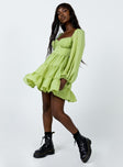 product Princess Polly Scoop Neck  Danny Long Sleeve Mini Dress Green