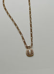 Necklace Gold toned  Lobster clasp fastening Pendant detail