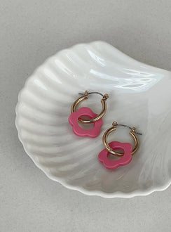 Botanical Girl Earrings Gold / Pink