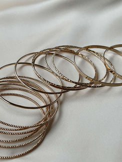 Bangles Gold-toned Pack of fourteen Individual styles - these can be worn separately  
