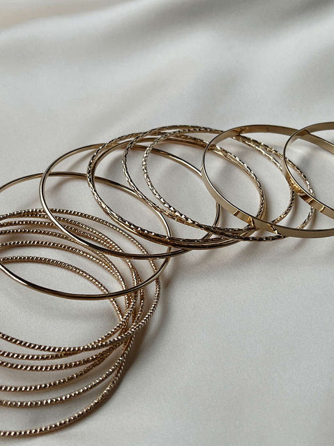 Bangles Gold-toned Pack of fourteen Individual styles - these can be worn separately  