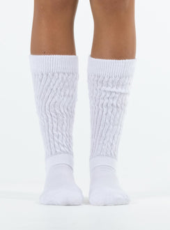 Socks Ribbed material Scrunch design Good stretch 