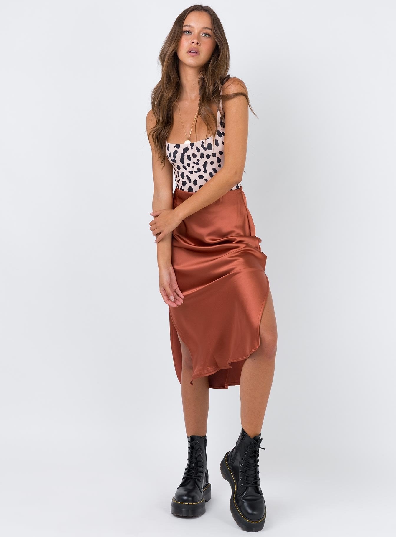 Midi skirt rust hotsell