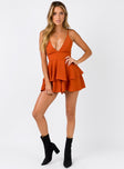 The Flores Romper Rust