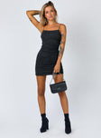 Princess Polly Square Neck  Reeva Mini Dress Black