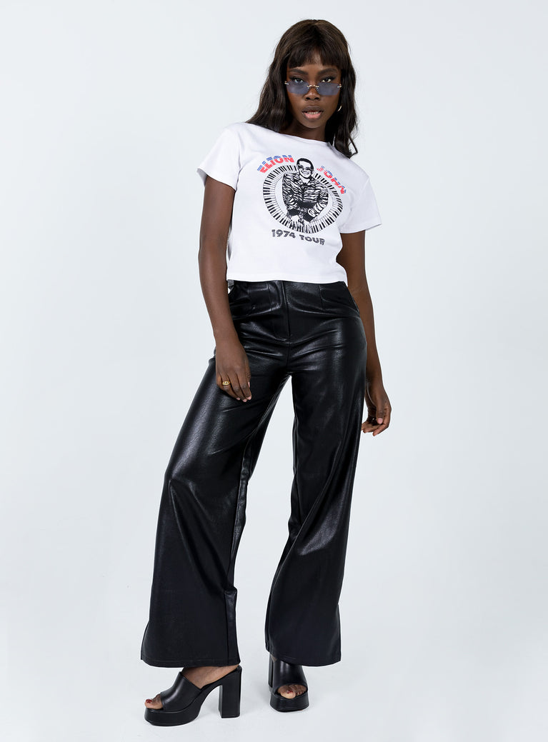 front view of model wearing Princess Polly Suki Pants Black 