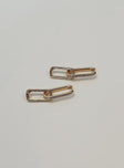 Earrings Gold toned Hoop fastening Diamante detail