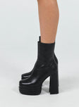 Ricardo Platform Ankle Boots Black