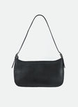 Shoulder bag Faux leather material Adjustable shoulder strap Silver-toned hardware Zip fastening 