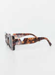 Sunglasses  100% Plastic UV 400 Oversized style Tort frame Grey tinted lenses  Moulded nose bridge 