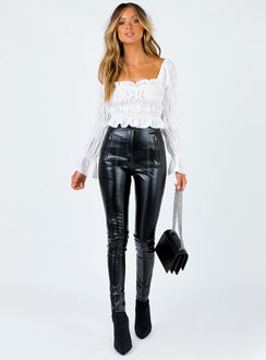 front view of model wearing Princess Polly Jolee Top White 