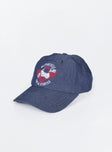 Dad cap  Princess Polly Exclusive 100% cotton Denim material  Embroidered graphic  Adjustable back 