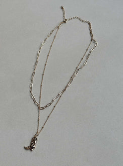 Necklace Gold-toned Drop charm Lobster clasp fastening